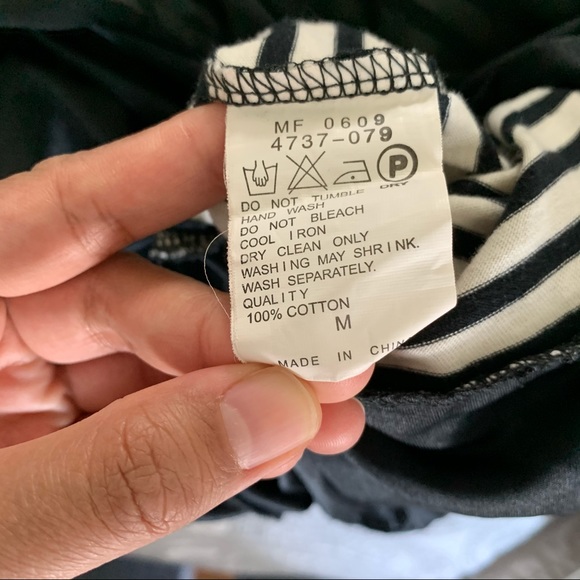 3 for $15 Pual Ce Cin Black & White Striped Dress - Picture 7 of 8